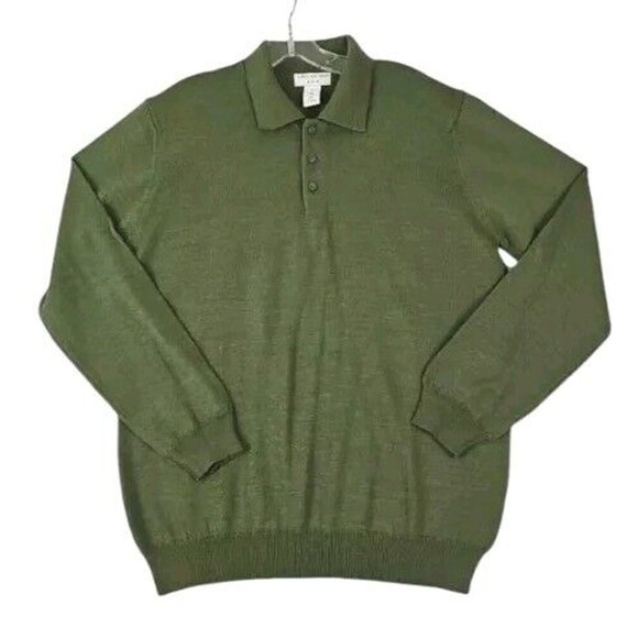 Covington ~Men's Size M~ Olive Green Pullover Wool Blend Sweater Made in Italy. - Picture 1 of 9